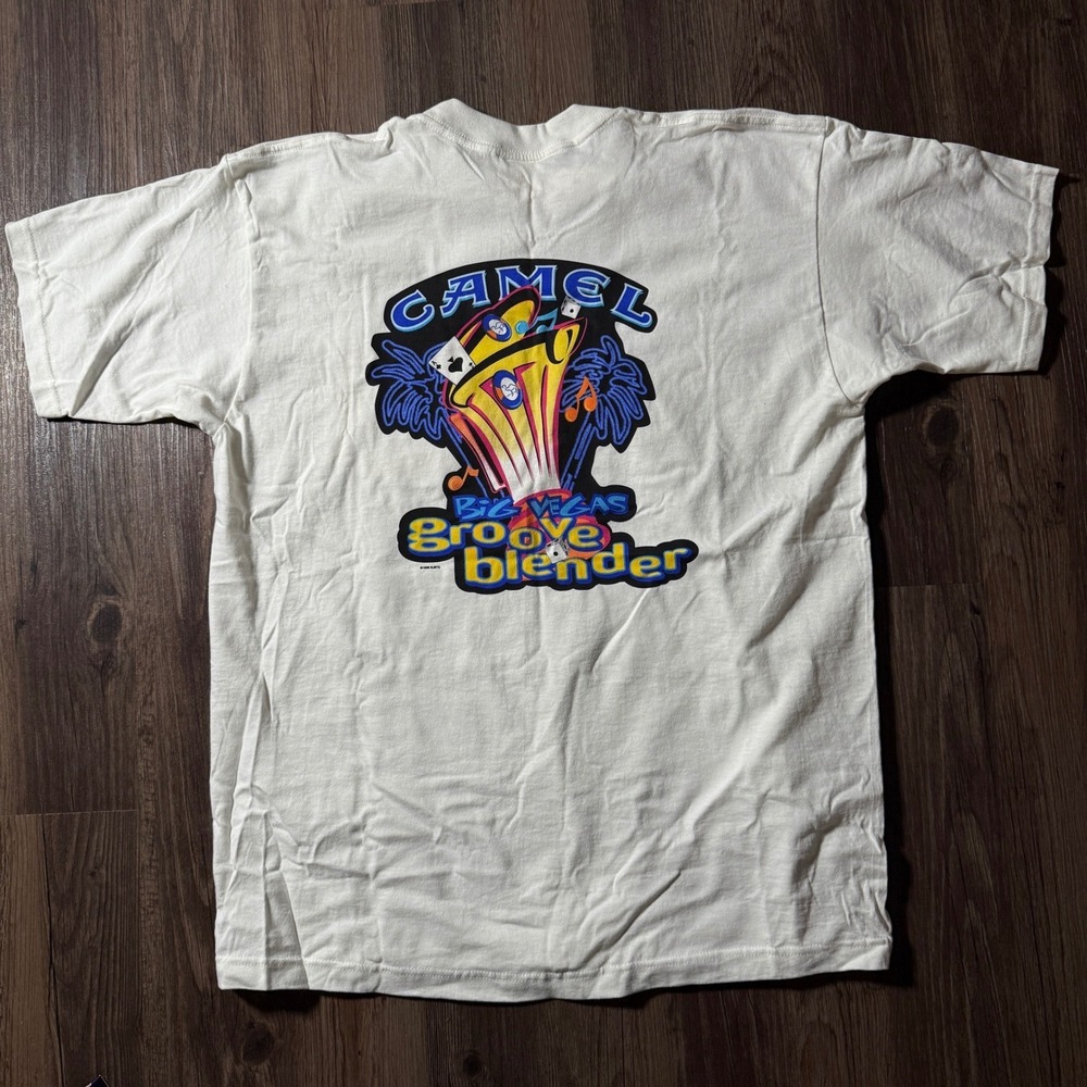 NIB Vintage Camel Cigarettes Big Vegas Groove Blender White T‎ Shirt XL 1996